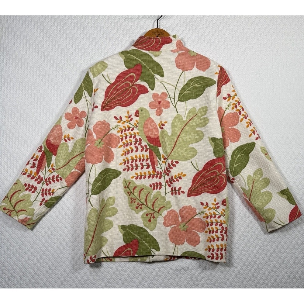 VTG Painted Pony Floral Tapestry Blazer CottageCore Boho Women XL Open Jacket - Picture 3 of 7